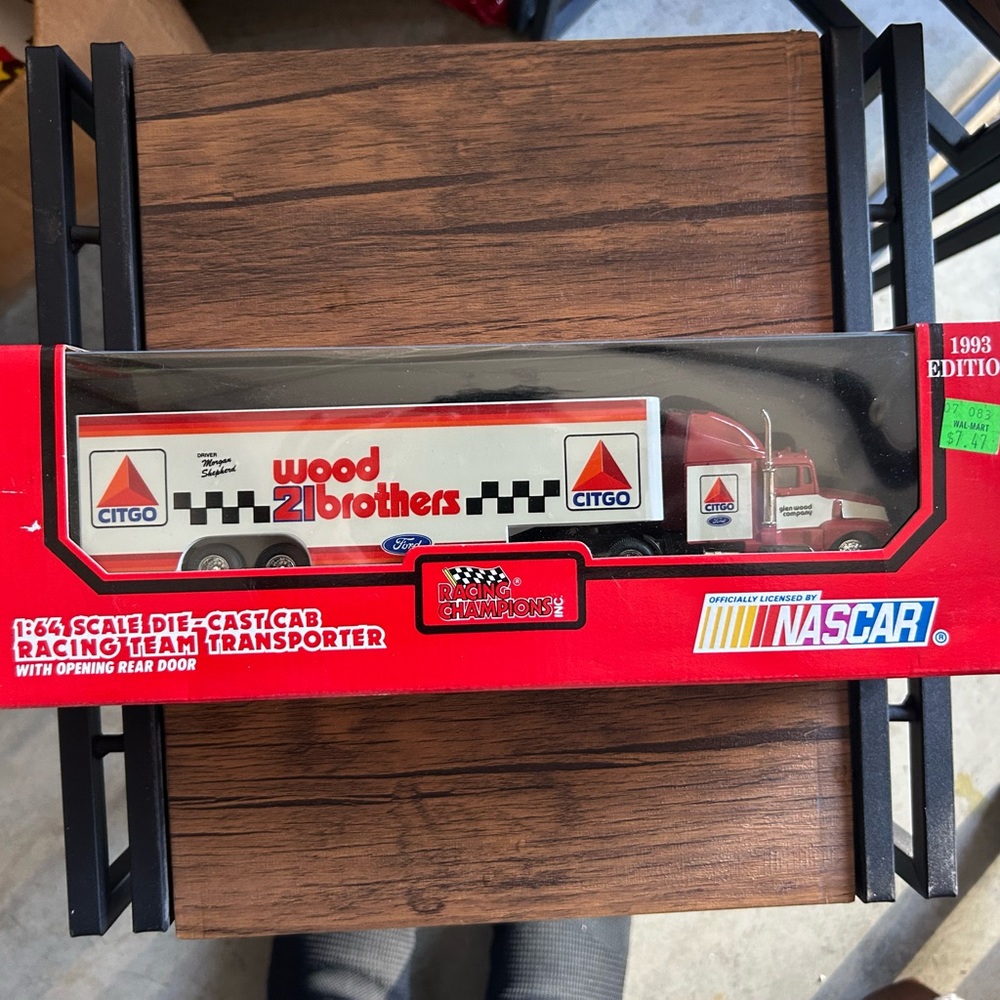 Nascar Wood Brothers Red and White Die-Cast Transporter